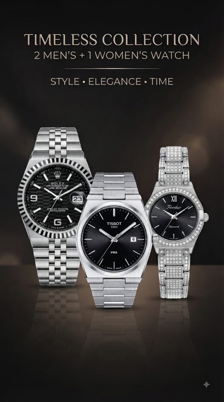 ⌚ Timeless Collection: 2 Men’s + 1 Women’s Watch Bundle ⌚